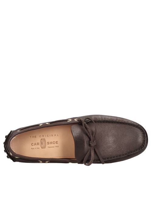 Leather moccasins CAR SHOE | KUD006 CAPRA ANTIC 4EBANO